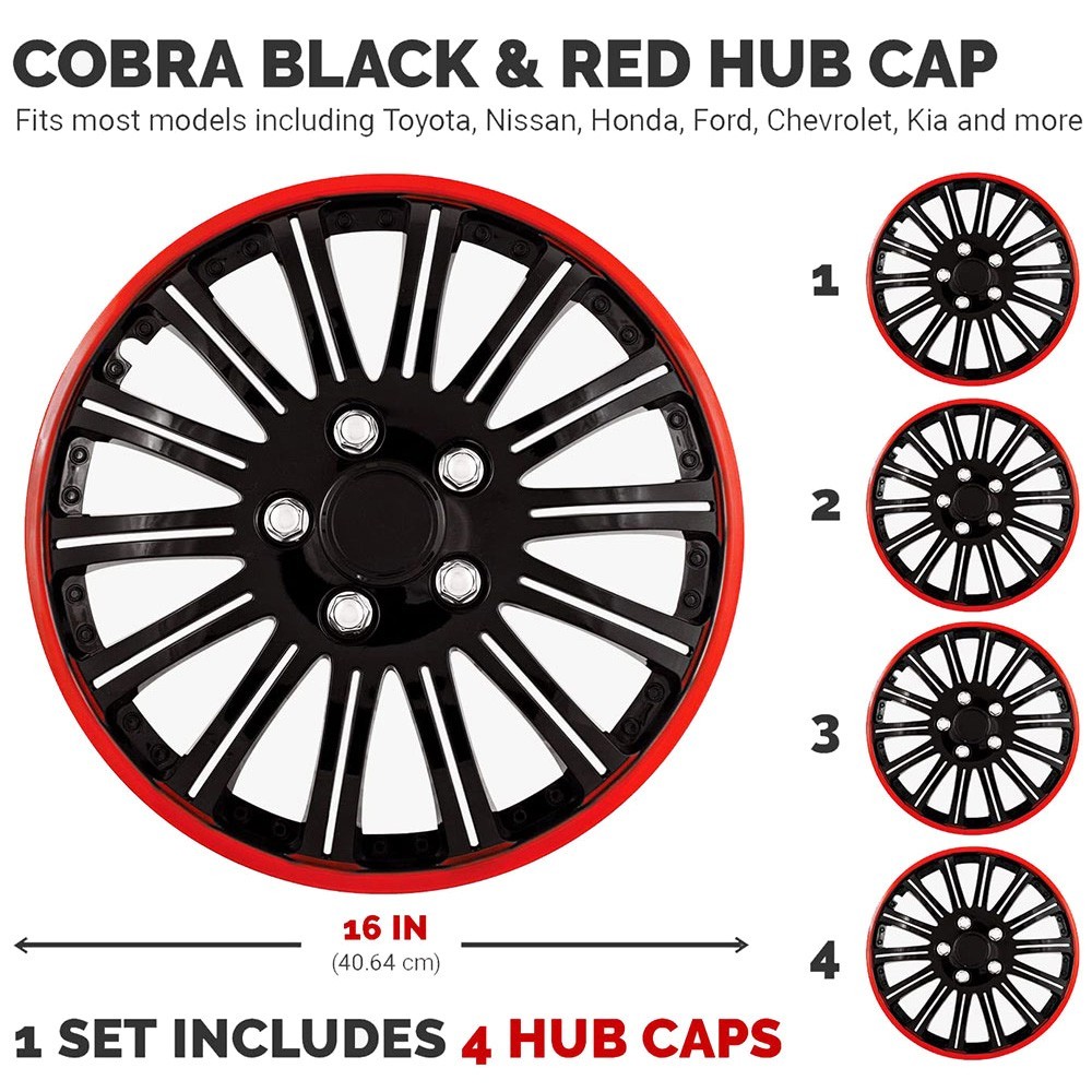 Pilot Automotive Universal Fit Black with Red Trim